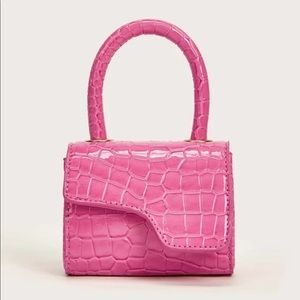 Mini Croc Embossed Satchel Bag